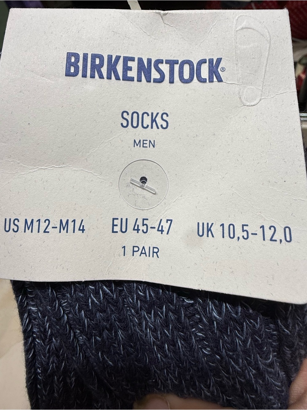 Birkenstock Men’s Navy Marled Crew Socks - Picture 3 of 3